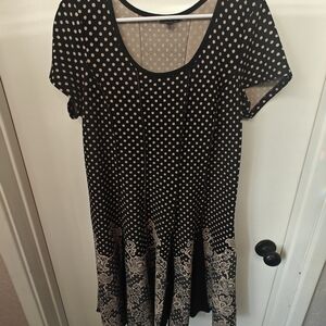 Sami & Jo Black and Tan Polka Dot Dress